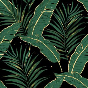 Golden Palm Fronds Wallpaper - Tropical Luxury Wall Decor