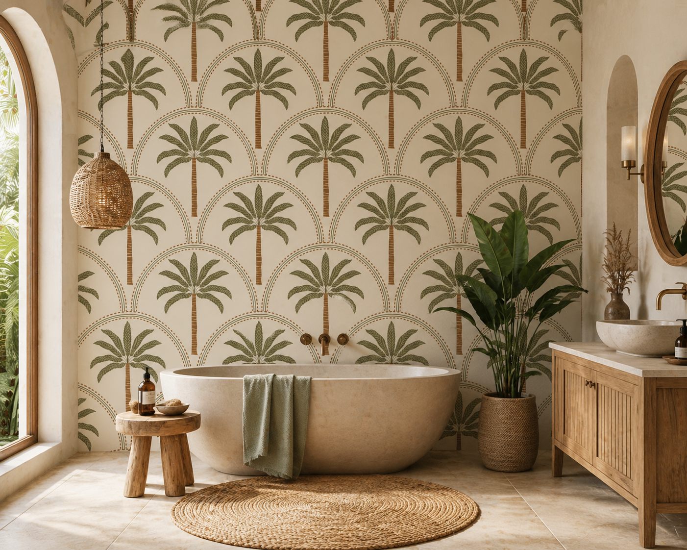 Palm Arch Pattern Classic Repeat - Image 2