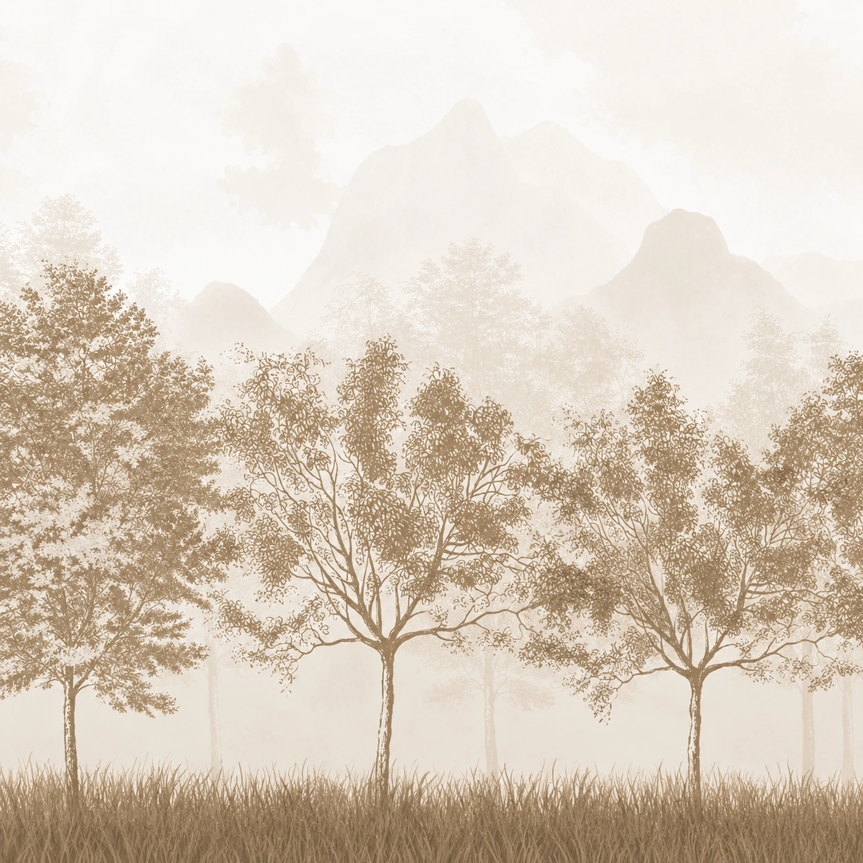 Misty Woodland Horizon